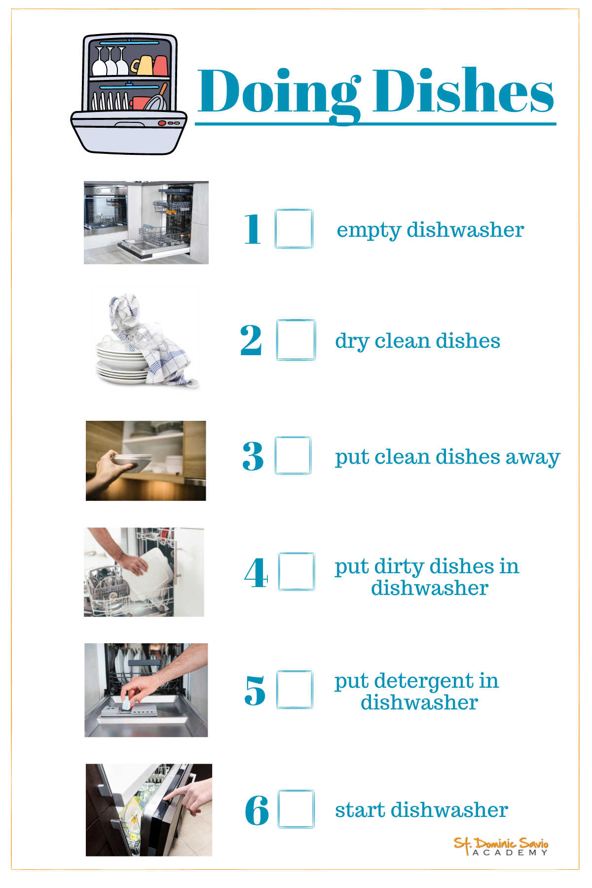 Doing Dishes- Chores Visual Aid